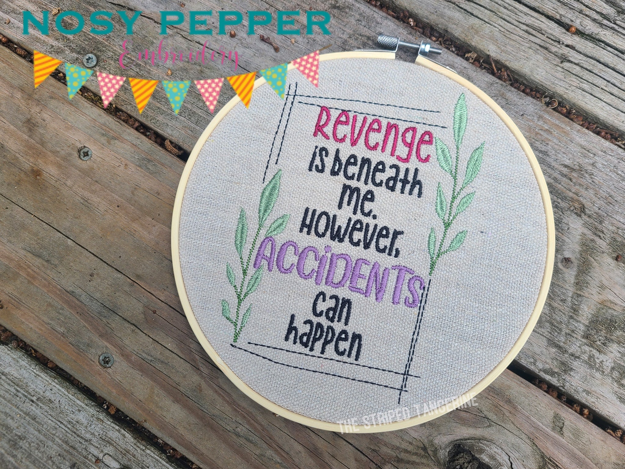 Revenge is beneath me machine embroidery design (4 sizes included) DIG ...