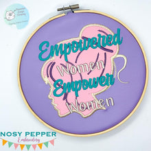 Load image into Gallery viewer, Empowered Women applique machine embroidery design DIGITAL DOWNLOAD