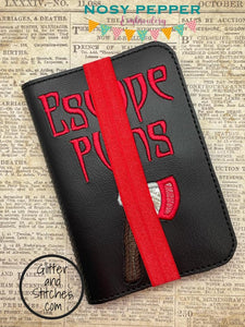 Escape plans applique notebook cover (2 sizes available) machine embroidery design DIGITAL DOWNLOAD
