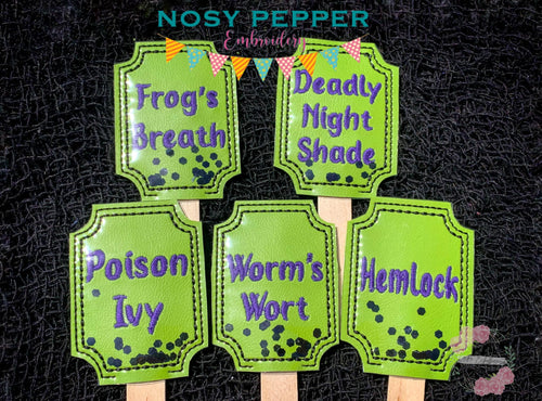 Plant Marker Set of 5 designs machine embroidery design DIGITAL DOWNLOAD