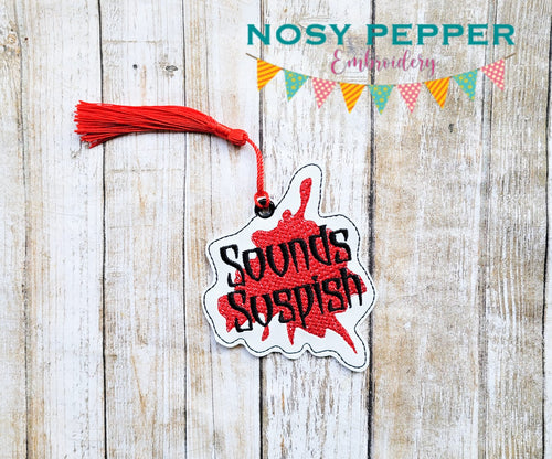 Sounds Suspish Bookmark 4x4 machine embroidery design DIGITAL DOWNLOAD