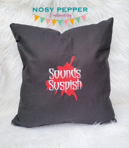 Sounds Suspish machine embroidery design (5 sizes included) DIGITAL DOWNLOAD