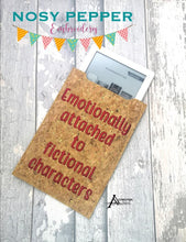 Load image into Gallery viewer, Emotionally attached to fictional characters Tablet Sleeve (7 sizes included) machine embroidery design DIGITAL DOWNLOAD