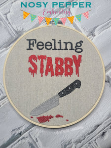 Feeling Stabby machine embroidery design (4 sizes included) DIGITAL DOWNLOAD
