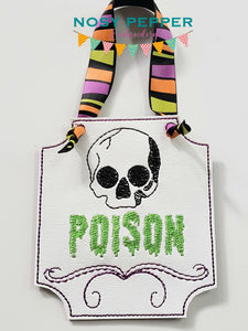Poison Wine tag machine embroidery design DIGITAL DOWNLOAD