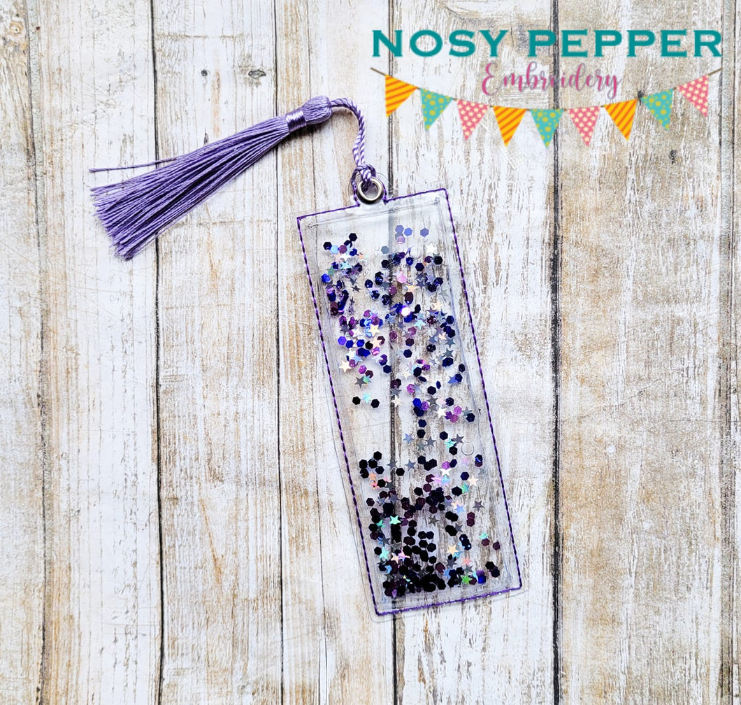 Clear ITH Bookmark 5x7 machine embroidery design DIGITAL DOWNLOAD