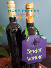 Load image into Gallery viewer, Spider Venom Wine tag machine embroidery design DIGITAL DOWNLOAD