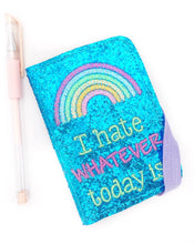 Load image into Gallery viewer, I hate whatever today is notebook cover (2 sizes available) machine embroidery design DIGITAL DOWNLOAD