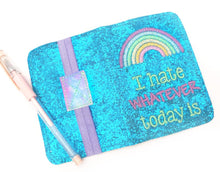 Load image into Gallery viewer, I hate whatever today is notebook cover (2 sizes available) machine embroidery design DIGITAL DOWNLOAD
