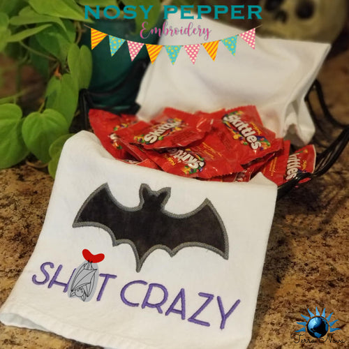 Bat sh*t crazy applique (4 sizes included) machine embroidery design DIGITAL DOWNLOAD