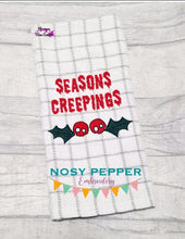 Load image into Gallery viewer, Season&#39;s Creepings machine embroidery design (4 sizes included) DIGITAL DOWNLOAD