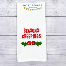 Load image into Gallery viewer, Season&#39;s Creepings machine embroidery design (4 sizes included) DIGITAL DOWNLOAD