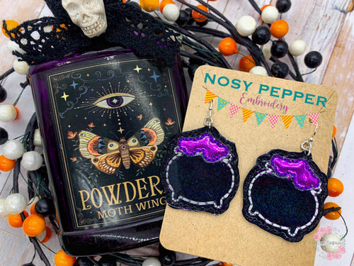 Cauldron vinyl applique earrings machine embroidery design DIGITAL DOWNLOAD