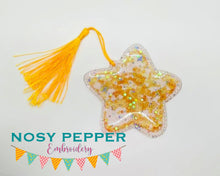 Load image into Gallery viewer, Clear Star ITH bookmark machine embroidery design 4x4 DIGITAL DOWNLOAD