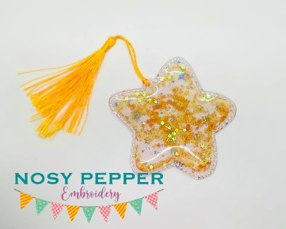 Clear Star ITH bookmark machine embroidery design 4x4 DIGITAL DOWNLOAD