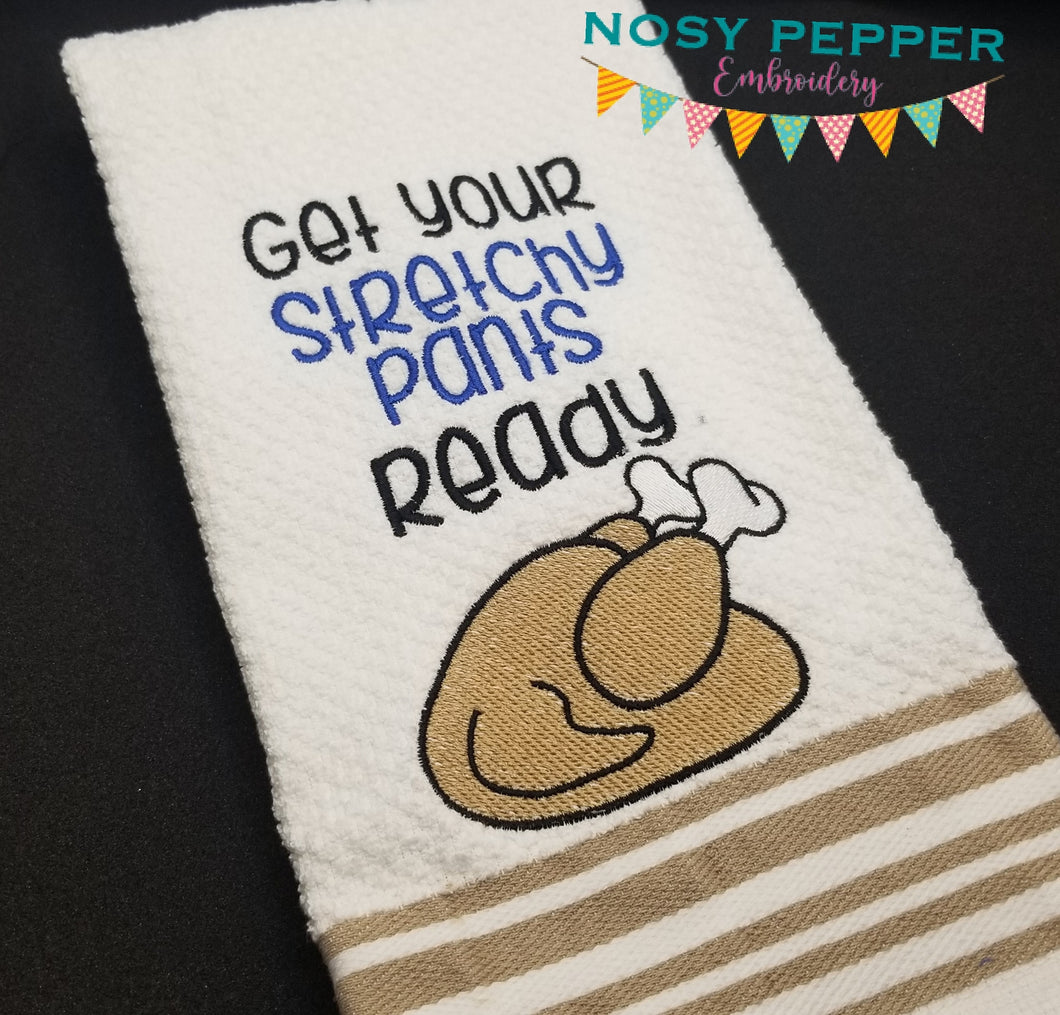 Get your stretchy pants ready machine embroidery design (4 sizes included) DIGITAL DOWNLOAD