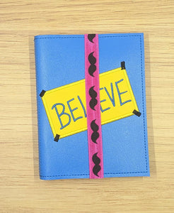 Believe applique notebook cover (2 sizes available) machine embroidery design DIGITAL DOWNLOAD