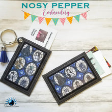 Load image into Gallery viewer, Applique ITH card holder set. Includes 4 designs total ( 2 sizes and 2 versions) machine embroidery design DIGITAL DOWNLOAD