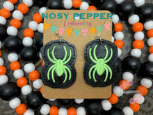 Load image into Gallery viewer, Spider earrings machine embroidery design ITH DIGITAL DOWNLOAD