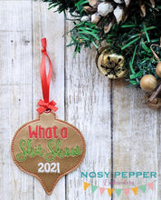Load image into Gallery viewer, 2021 What a Sh^t Show Ornament 4x4 machine embroidery design DIGITAL DOWNLOAD