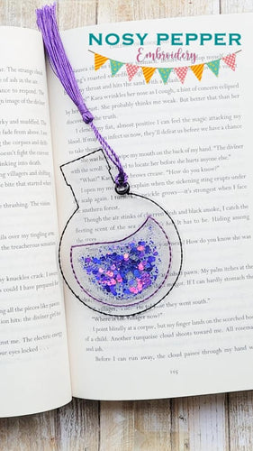 Clear bottle bookmark 4x4 machine embroidery design DIGITAL DOWNLOAD