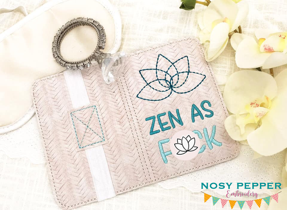Zen as f*ck notebook cover (2 sizes available) machine embroidery desi ...