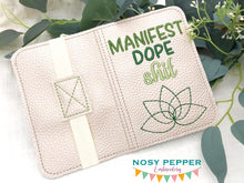 Load image into Gallery viewer, Manifest dope sh*t notebook cover (2 sizes available) machine embroidery design DIGITAL DOWNLOAD