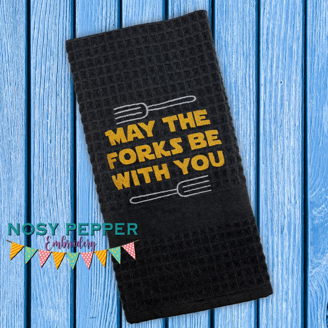 May the forks be with you machine embroidery design (4 sizes included) DIGITAL DOWNLOAD