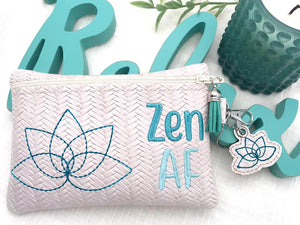 Zen AF ITH Bag (4 sizes available) includes lotus charm machine embroidery design DIGITAL DOWNLOAD
