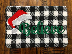 Believe ITH Mug Rug (4 sizes included) machine embroidery design DIGITAL DOWNLOAD
