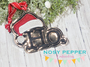 Ho. Ornament 4x4 machine embroidery design DIGITAL DOWNLOAD