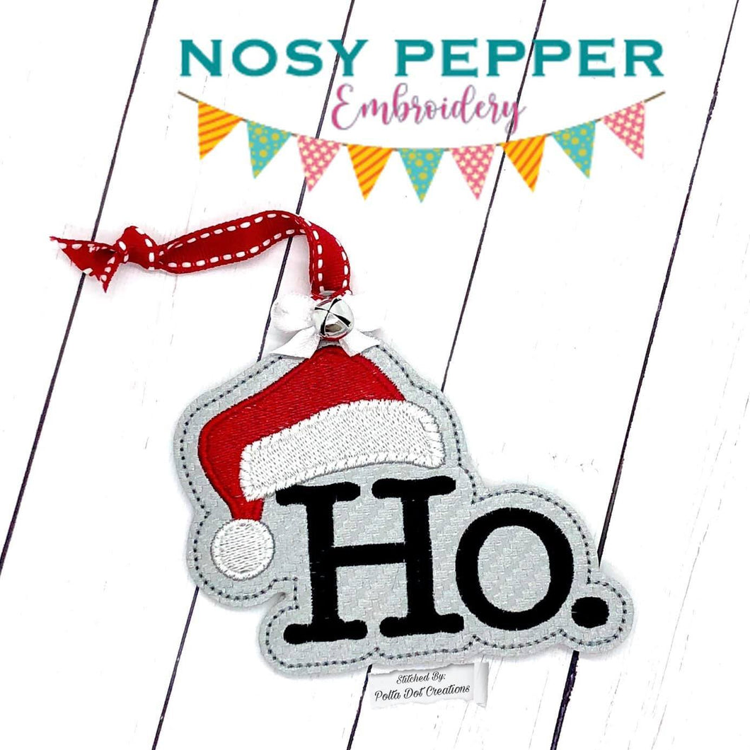 Ho. Ornament 4x4 machine embroidery design DIGITAL DOWNLOAD
