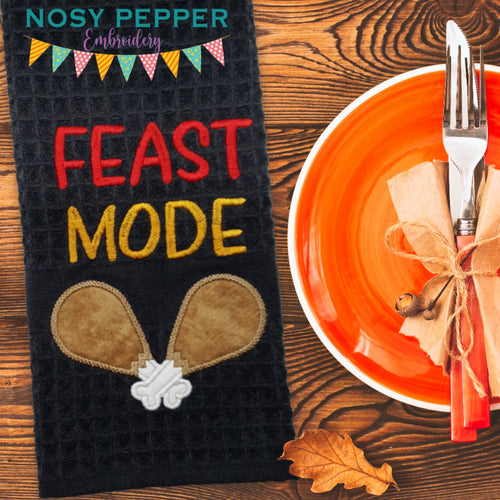 Feast Mode applique machine embroidery design (4 sizes included) DIGITAL DOWNLOAD