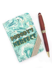 Load image into Gallery viewer, Pobody&#39;s nerfect sketchy notebook cover (2 sizes available) machine embroidery design DIGITAL DOWNLOAD