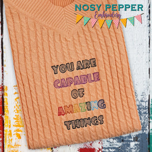 You are capable of amazing things set machine embroidery design DIGITAL DOWNLOAD