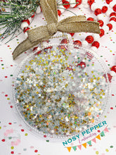 Load image into Gallery viewer, Clear Round Christmas Ornament 4x4 machine embroidery design DIGITAL DOWNLOAD