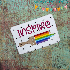 Inspire Mug rug (4 sizes included) machine embroidery design DIGITAL DOWNLOAD
