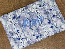 Load image into Gallery viewer, Peace ITH Mug Rug (4 sizes included) machine embroidery design DIGITAL DOWNLOAD