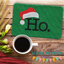 Load image into Gallery viewer, Ho. ITH Mug rug (4 sizes included) machine embroidery design DIGITAL DOWNLOAD
