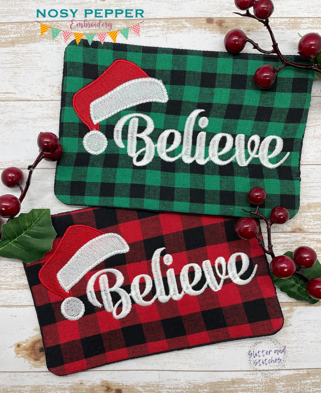 Believe ITH Mug Rug (4 sizes included) machine embroidery design DIGITAL DOWNLOAD