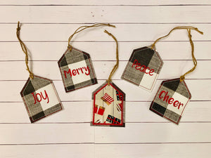 Holiday Gift Tag (set of 5 designs) machine embroidery design DIGITAL DOWNLOAD