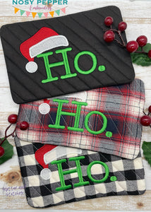 Ho. ITH Mug rug (4 sizes included) machine embroidery design DIGITAL DOWNLOAD