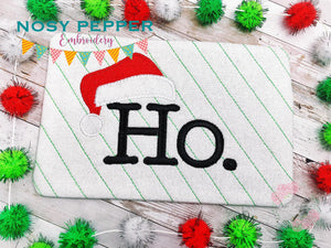 Ho. ITH Mug rug (4 sizes included) machine embroidery design DIGITAL DOWNLOAD