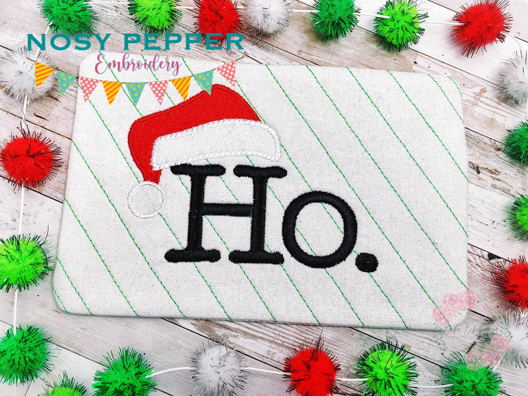 Ho. ITH Mug rug (4 sizes included) machine embroidery design DIGITAL DOWNLOAD