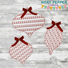 Load image into Gallery viewer, Retro ornaments (set of 3 designs) 4x4 machine embroidery design DIGITAL DOWNLOAD