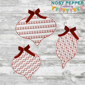Retro ornaments (set of 3 designs) 4x4 machine embroidery design DIGITAL DOWNLOAD