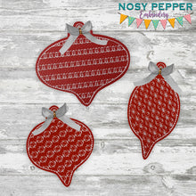Load image into Gallery viewer, Retro ornaments (set of 3 designs) 4x4 machine embroidery design DIGITAL DOWNLOAD
