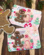 Load image into Gallery viewer, Gingerbread ITH mug rug set of 2 designs (4 sizes included) machine embroidery design DIGITAL DOWNLOAD