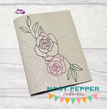Load image into Gallery viewer, Rose ITH Notebook cover (2 sizes available) machine embroidery design DIGITAL DOWNLOAD