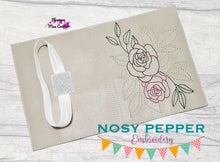 Load image into Gallery viewer, Rose ITH Notebook cover (2 sizes available) machine embroidery design DIGITAL DOWNLOAD